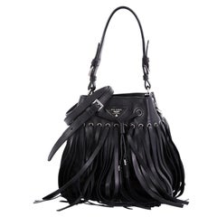 Prada Fringe Bucket Bag Soft Calfskin Large