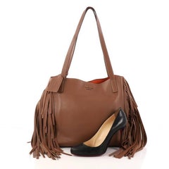 Prada Fringe Tote Cervo Leather Large
