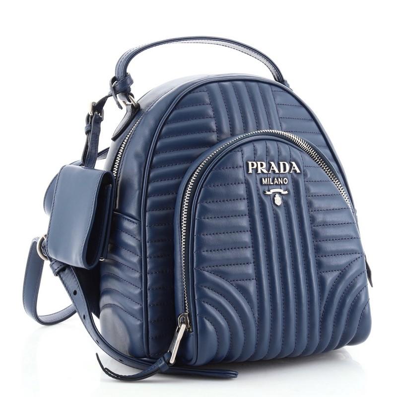 Prada Front Pocket Backpack Diagramme Quilted Leather Small at 1stDibs