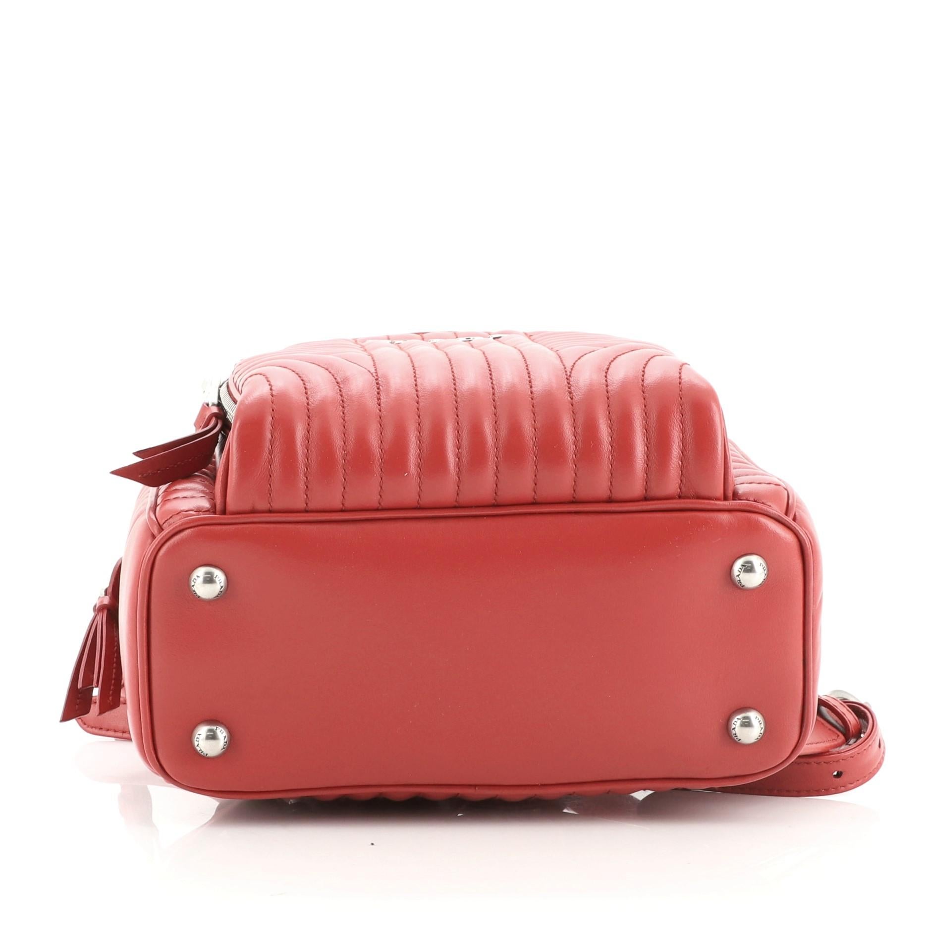 Women's or Men's Prada Front Pocket Backpack Diagramme Quilted Leather Small