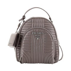 Prada Front Pocket Backpack Diagramme Quilted Leather Small
