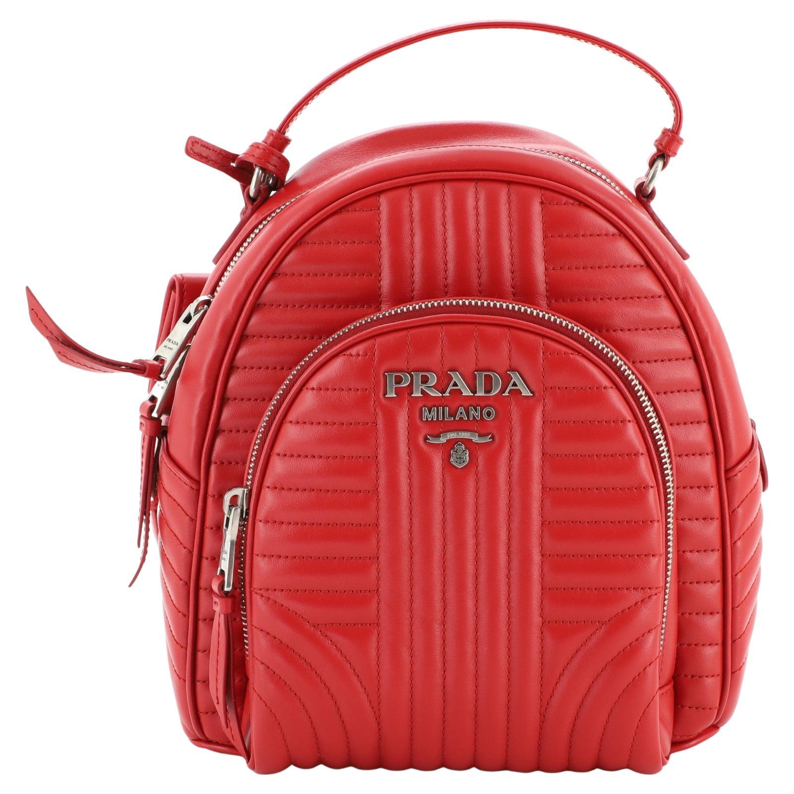 Prada Front Pocket Backpack Diagramme Quilted Leather Small at 1stDibs