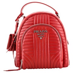 Zaino Prada con tasca frontale Diagramme in pelle trapuntata piccola
