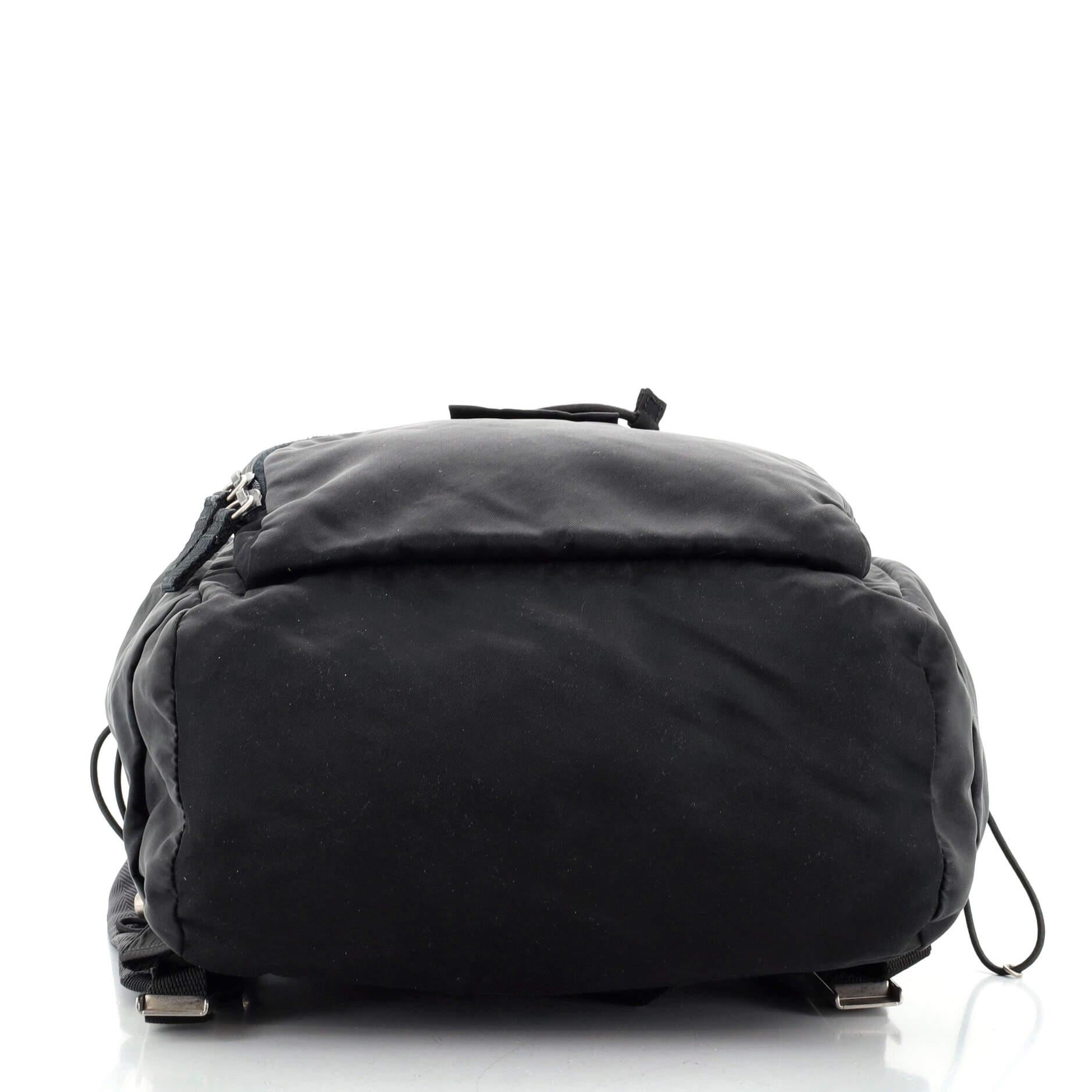 Black Prada Front Pocket Backpack Tessuto Medium
