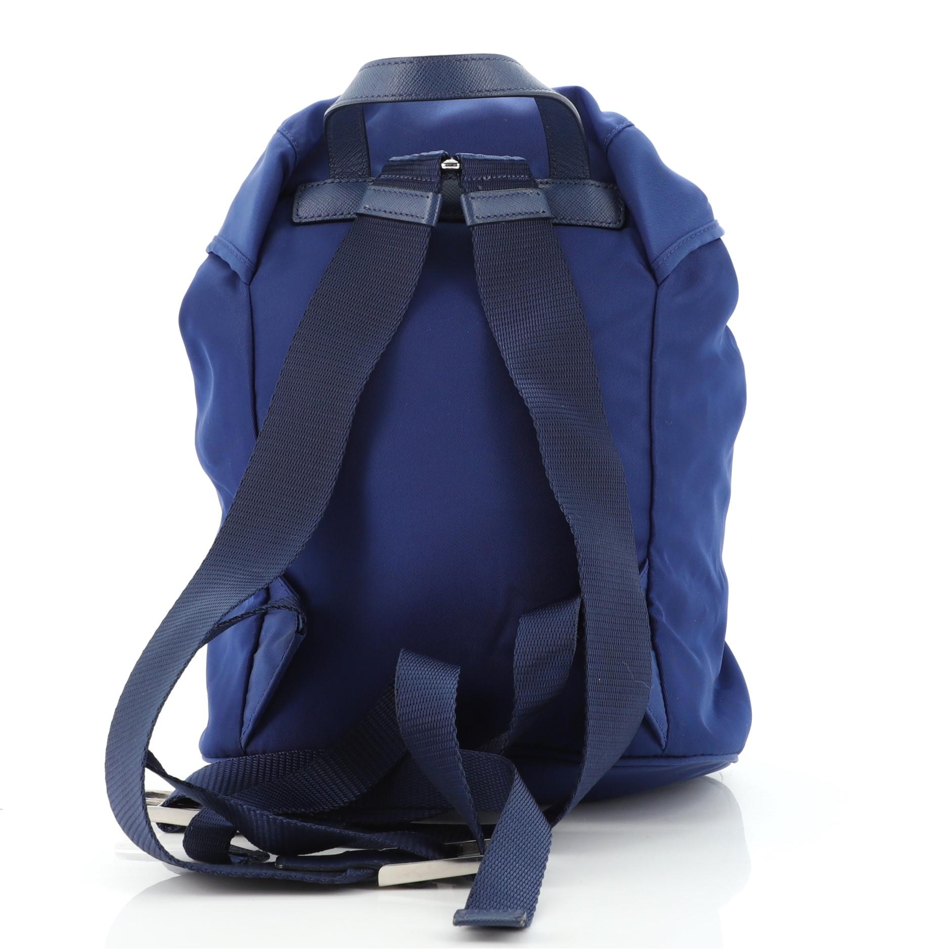 Purple Prada Front Pocket Backpack Tessuto Small