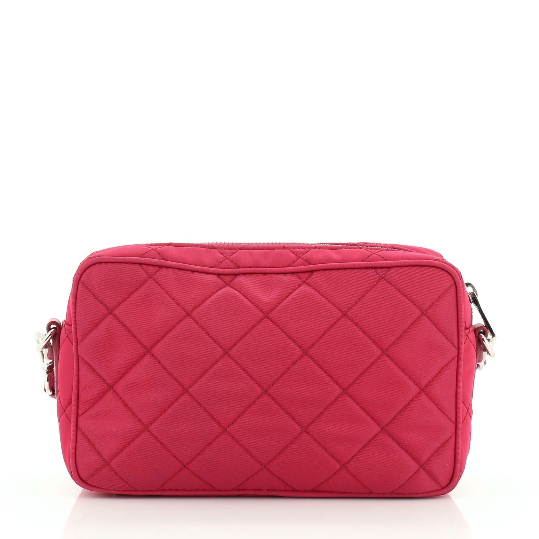 Red Prada Front Pocket Camera Bag Quilted Tessuto Small