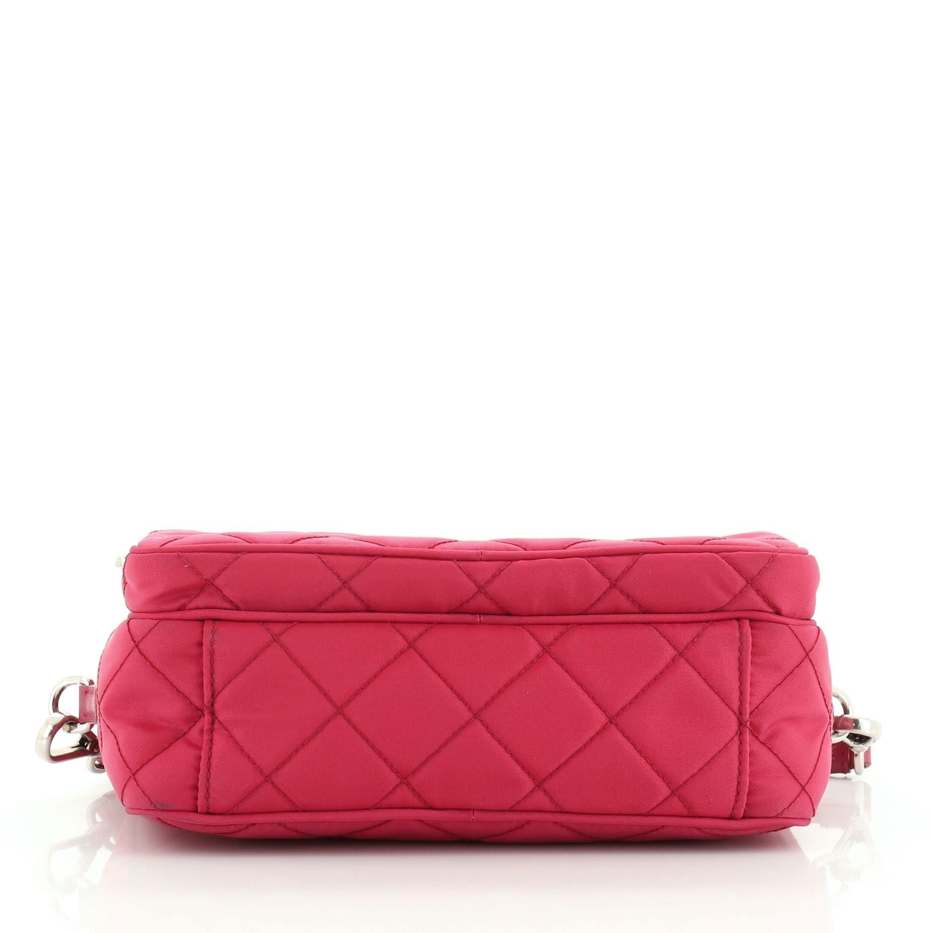 Prada Front Pocket Camera Bag Quilted Tessuto Small In Good Condition In NY, NY
