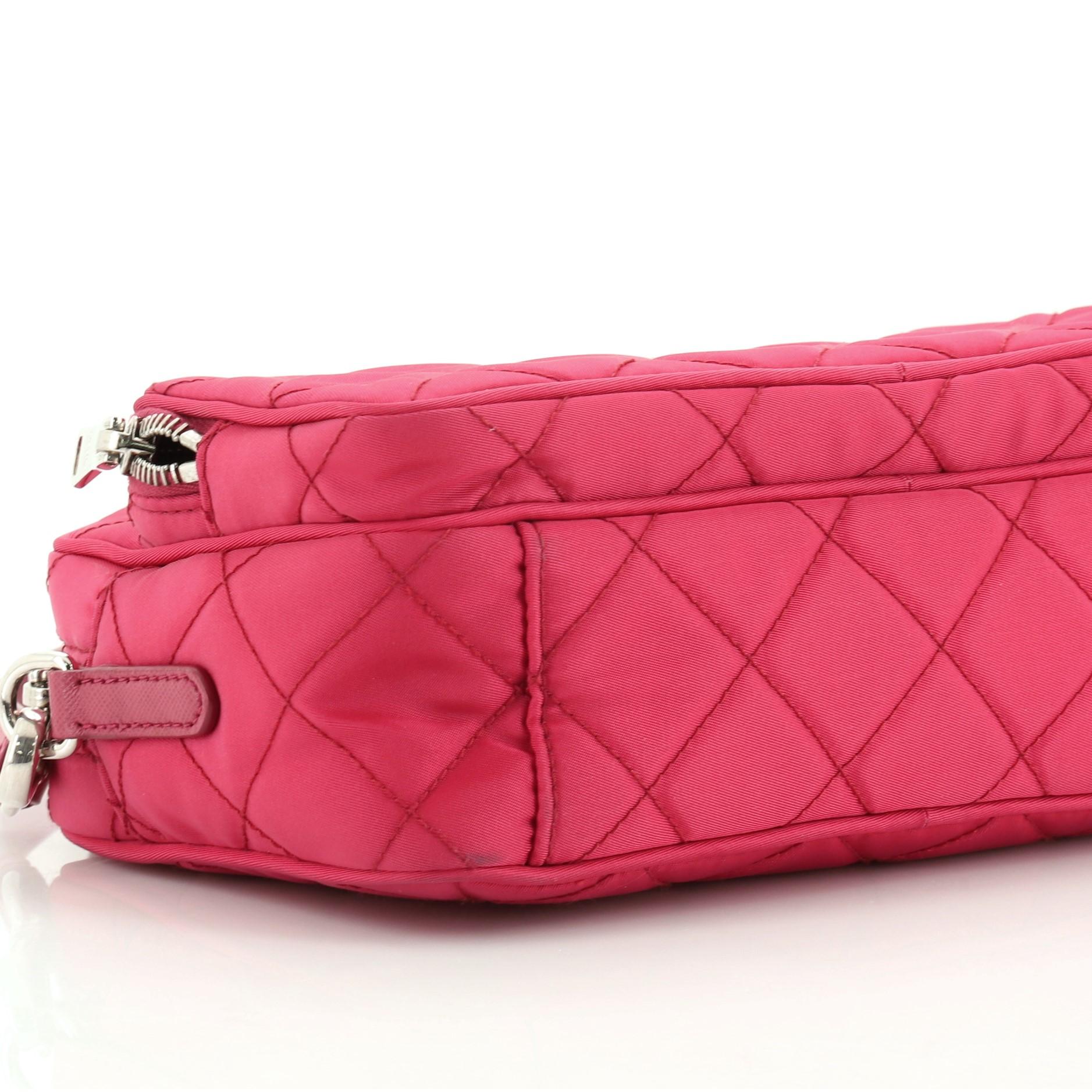 Women's Prada Front Pocket Camera Bag Quilted Tessuto Small