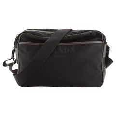 Prada Front Pocket Camera Messenger Bag Tessuto with Saffiano Leather Medium