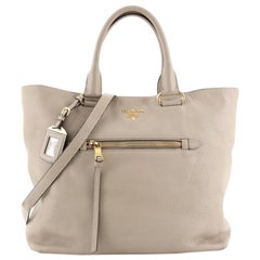 Prada Front Pocket Convertible Tote Vitello Daino Large