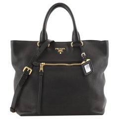 Prada Front Pocket Convertible Tote Vitello Daino Medium