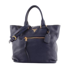 Prada Front Pocket Convertible Tote Vitello Phenix Medium