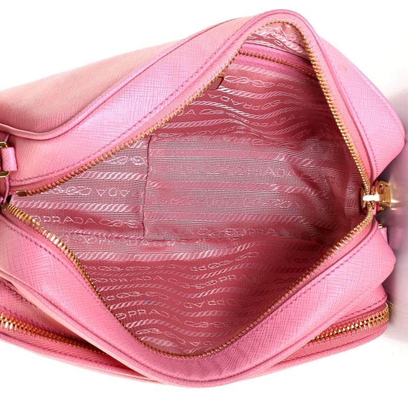 Pink Prada Front Pocket Crossbody Bag Saffiano Leather Small