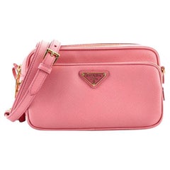 Used Prada Front Pocket Crossbody Bag Saffiano Leather Small