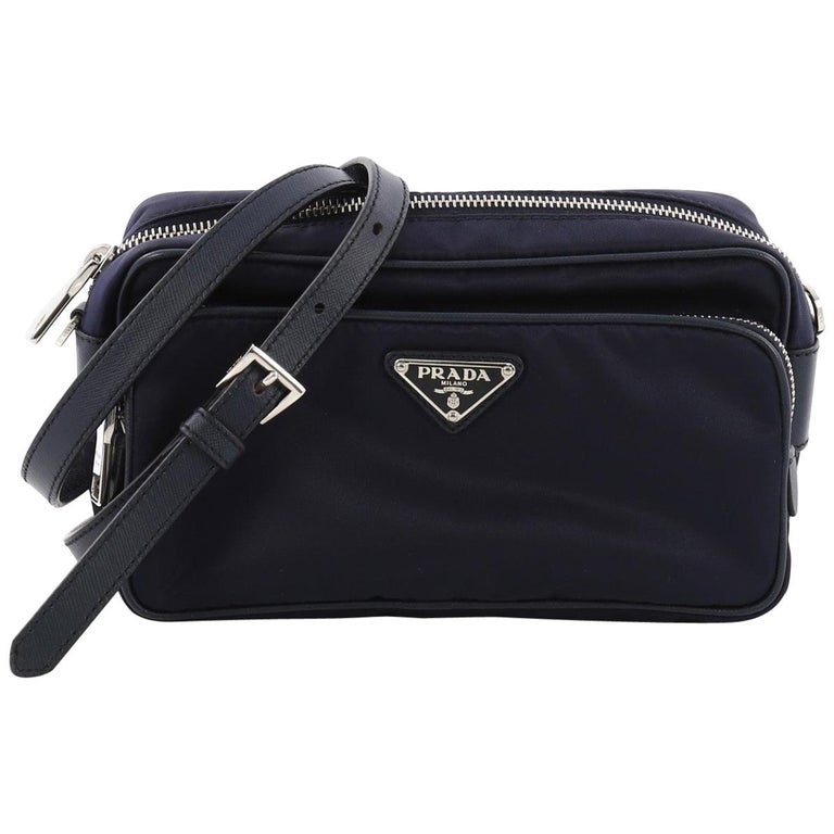 Prada Front Pocket Crossbody Bag Tessuto Small For Sale at 1stdibs