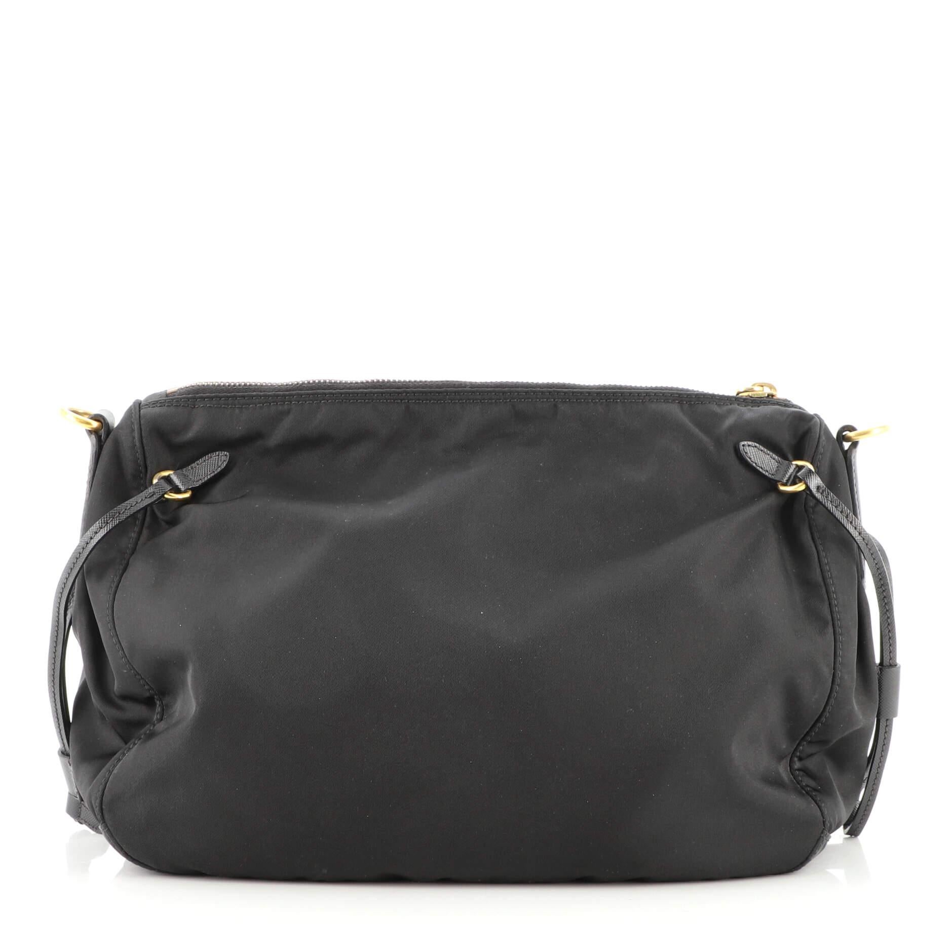 Prada Vordertasche Messenger Bag Tessuto Medium (Schwarz)