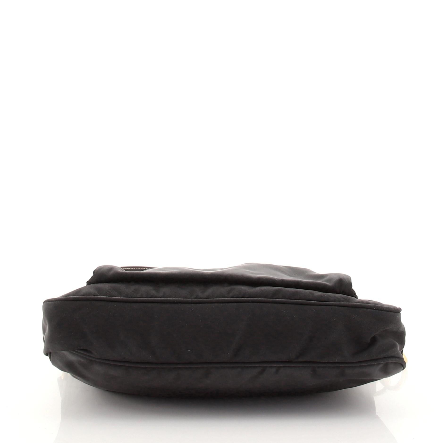 Prada Front Pocket Messenger Bag Tessuto with Patent Small In Good Condition In NY, NY