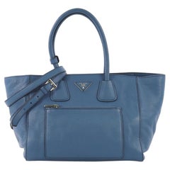 Prada Front Pocket Wing Convertible Tote Vitello Daino