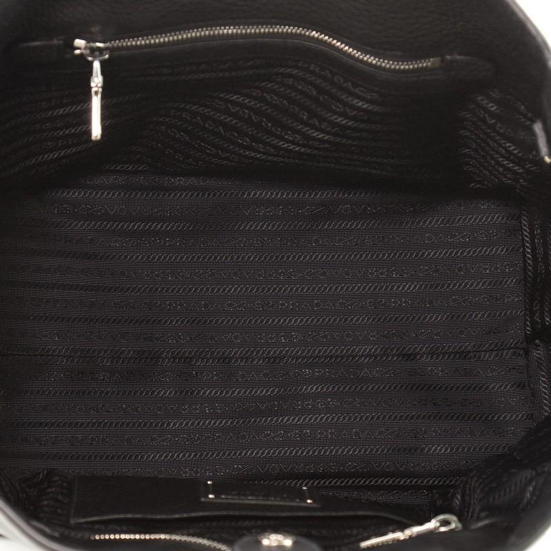 Black Prada Front Pocket Wing Convertible Tote Vitello Phenix