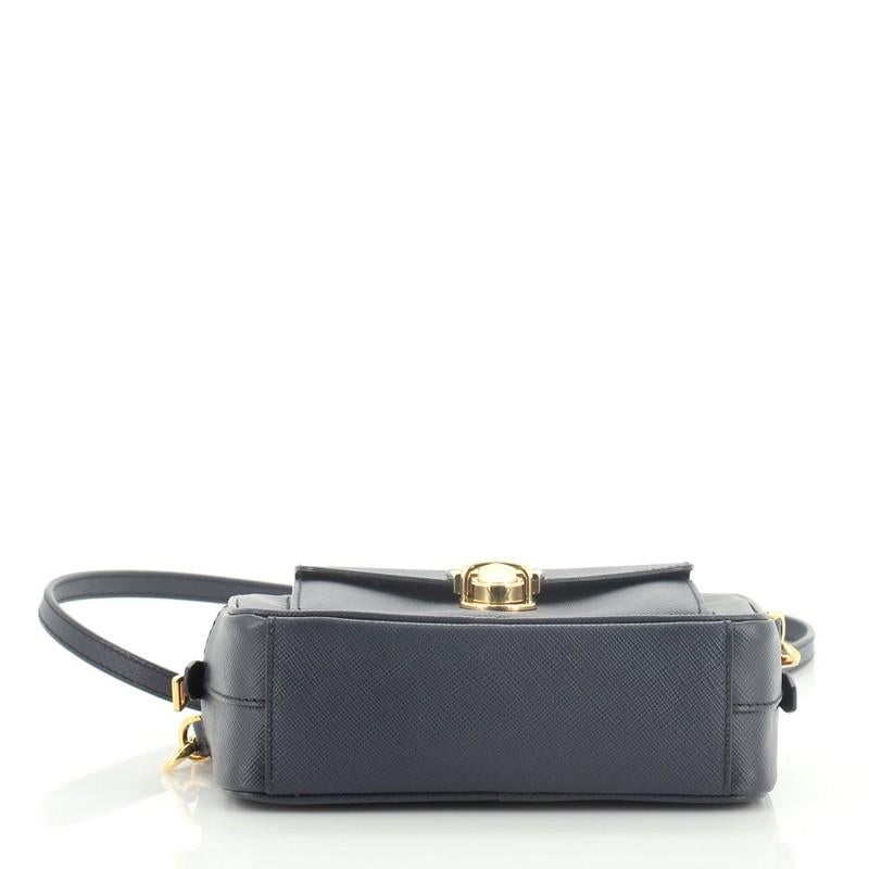 Prada Front Pocket Zip Crossbody Bag Saffiano Leather Mini In Good Condition In NY, NY