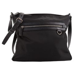 Prada Front Pocket Zip Messenger Bag Tessuto with Saffiano Leather Large