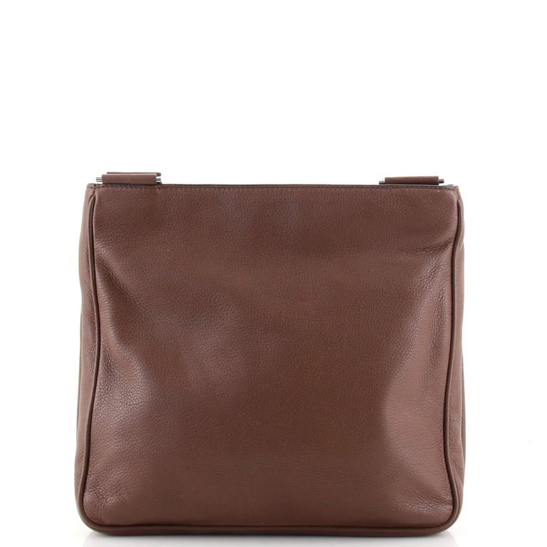 Prada Front Pocket Zip Messenger Bag Vitello Daino Large at 1stDibs
