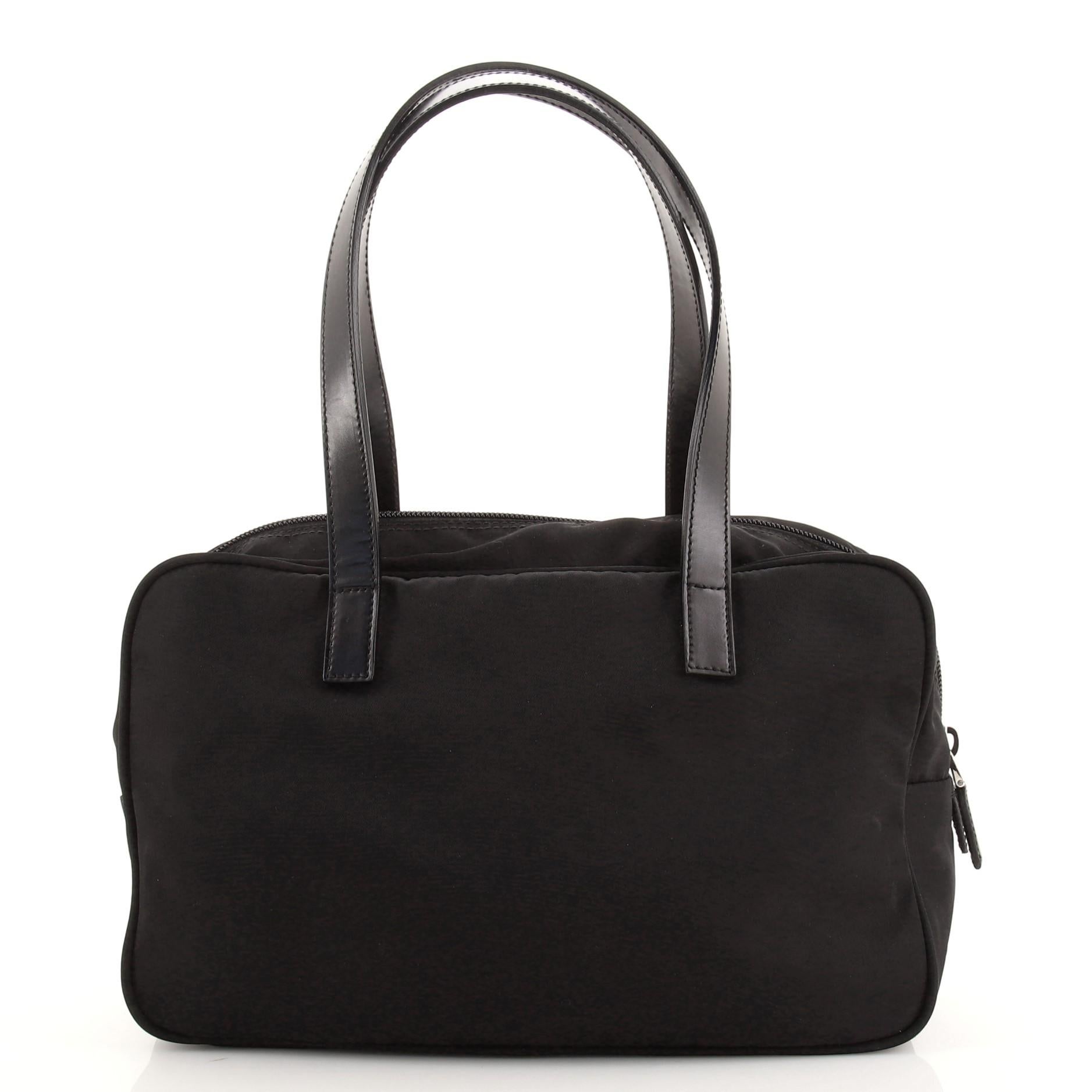 Prada Front Pocket Zip Shoulder Bag Tessuto Small In Good Condition In NY, NY