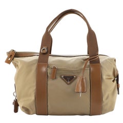 Prada Front Pocket Zip Tote Tessuto with Leather Medium