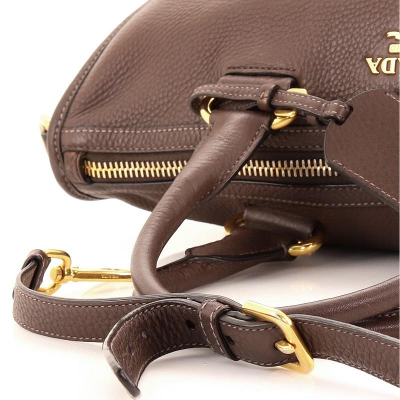 Prada Front Zip Convertible Satchel Vitello Daino Medium 3