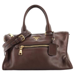 Prada Front Zip Convertible Satchel Vitello Daino Medium