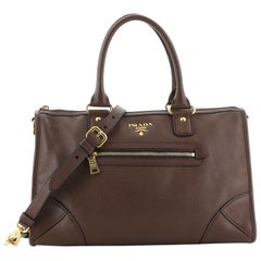 Prada Front Zip Convertible Umhängetasche Vitello Phenix Medium