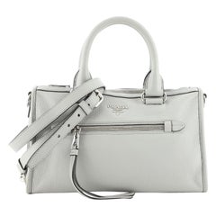 Prada Front Zip Convertible Satchel Vitello Phenix Small