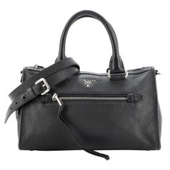 Prada Front Zip Convertible Satchel Vitello Phenix Small