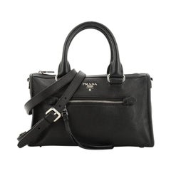 Prada Front Zip Convertible Umhängetasche Vitello Phenix Small