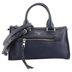 Prada Front Zip Convertible Satchel Vitello Phenix Klein