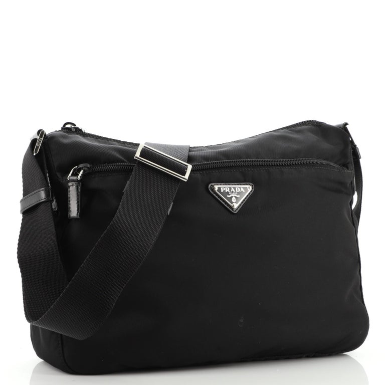 Prada Front Zip Messenger Bag Tessuto Medium at 1stDibs