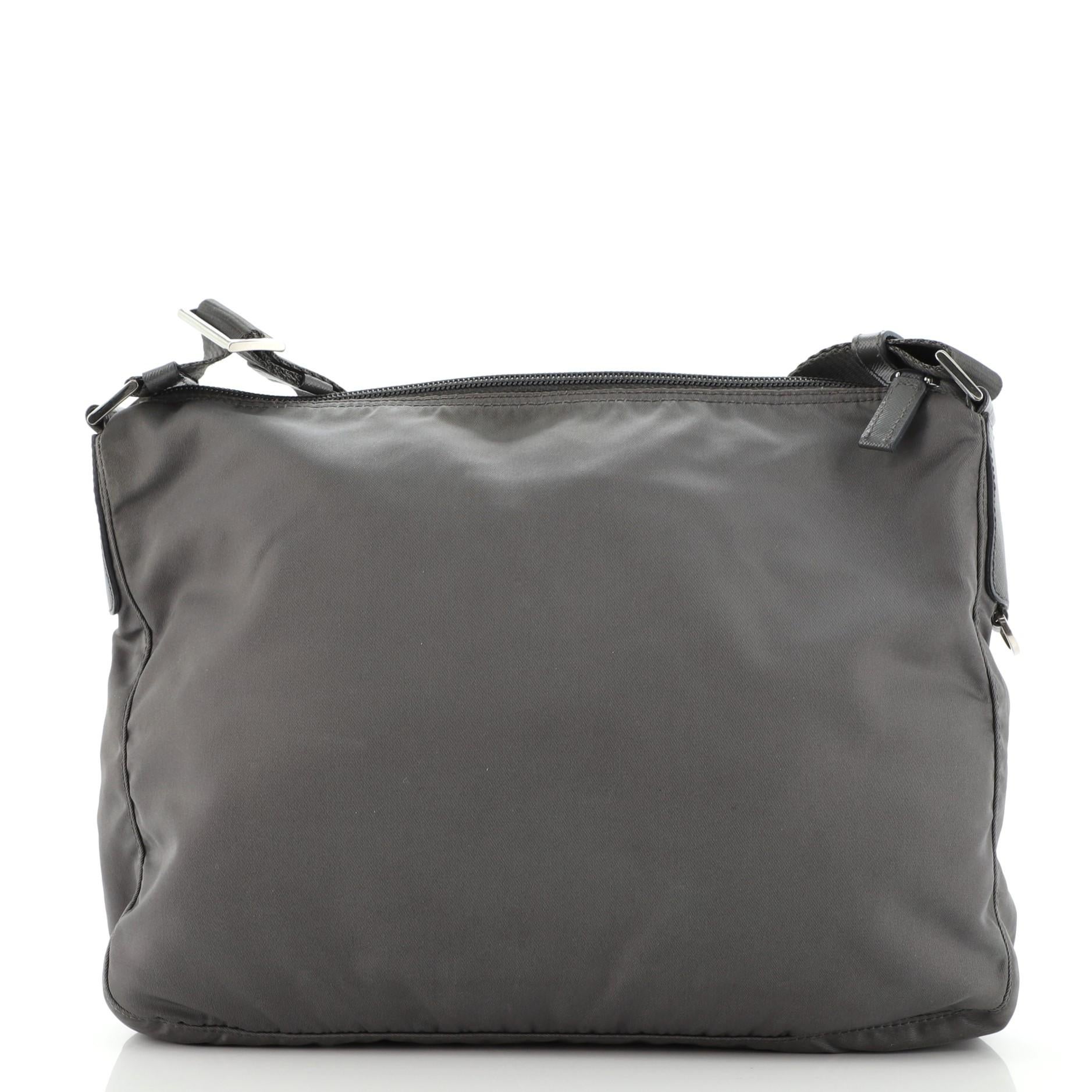 Prada Front Zip Messenger Bag Tessuto Medium at 1stDibs