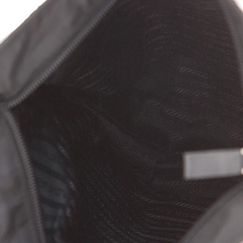 Black Prada Front Zip Messenger Bag Tessuto Medium