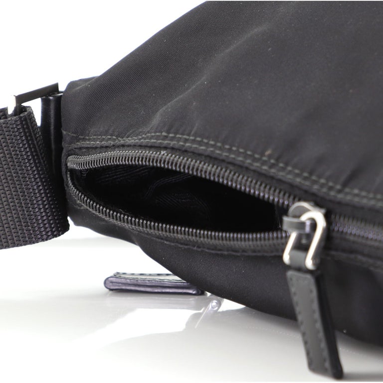 Prada Front Zip Messenger Bag Tessuto Medium at 1stDibs