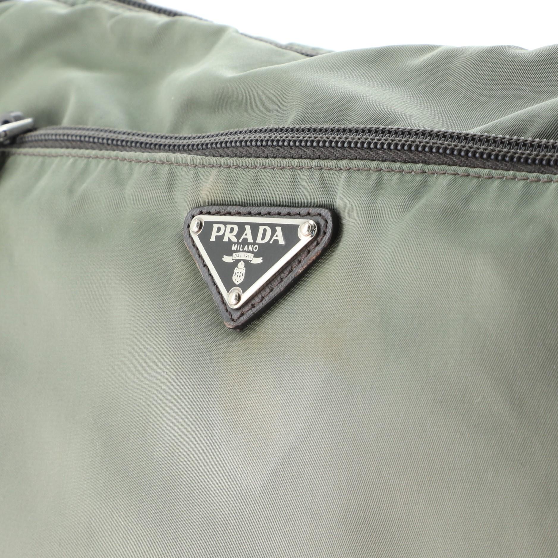 Women's or Men's Prada Front Zip Messenger Bag Tessuto Medium