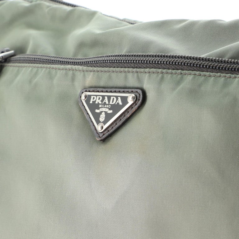 Prada Front Zip Messenger Bag Tessuto Medium at 1stDibs