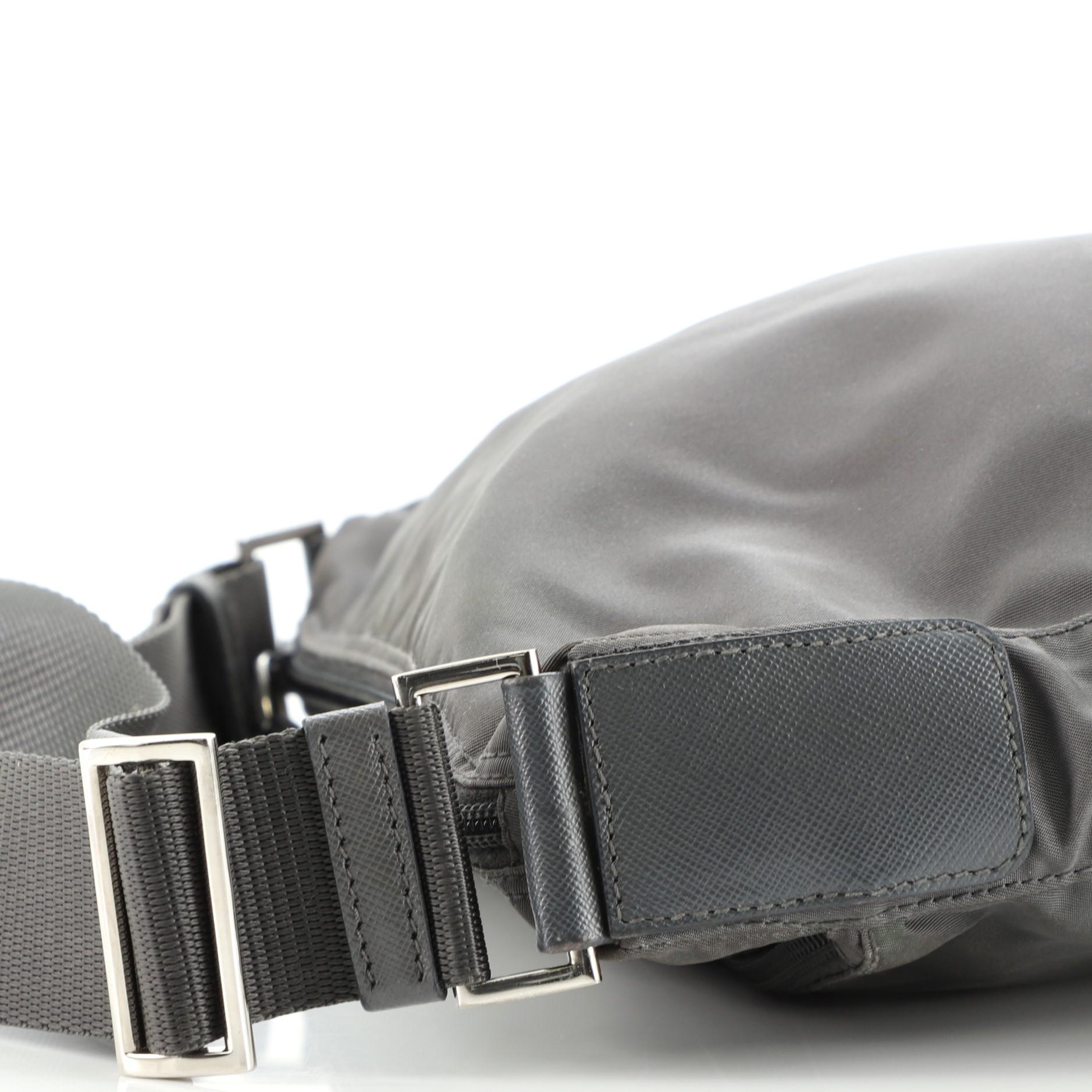 Prada Front Zip Messenger Bag Tessuto Medium at 1stDibs