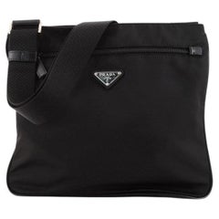 Prada Front Zip Messenger Bag Tessuto Medium