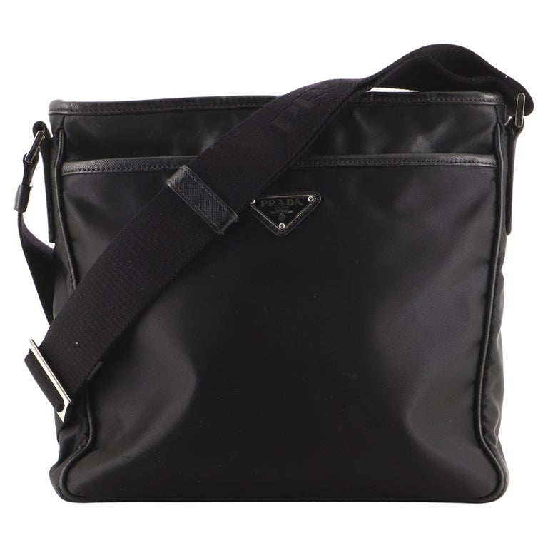 Prada Front Zip Messenger Bag Tessuto Medium at 1stDibs