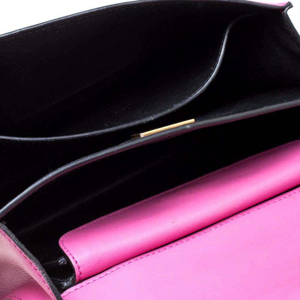 Prada Fuchsia/Black Leather Cahier Flap Shoulder Bag 4