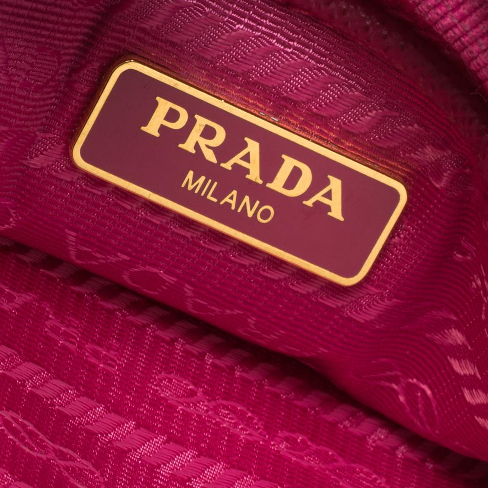 Prada Fuchsia Nylon und Leder Crossbody Tasche 6