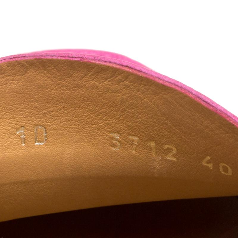 Prada Fuchsia Pink Leather Loafers Size 40 4