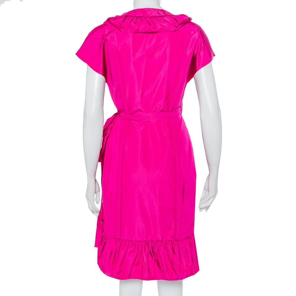 fuchsia pink silk dress