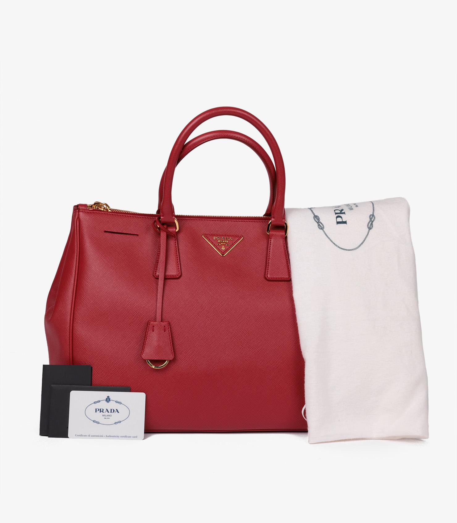 Prada Fuoco Saffiano Lux Leather Large Galleria Tote 5