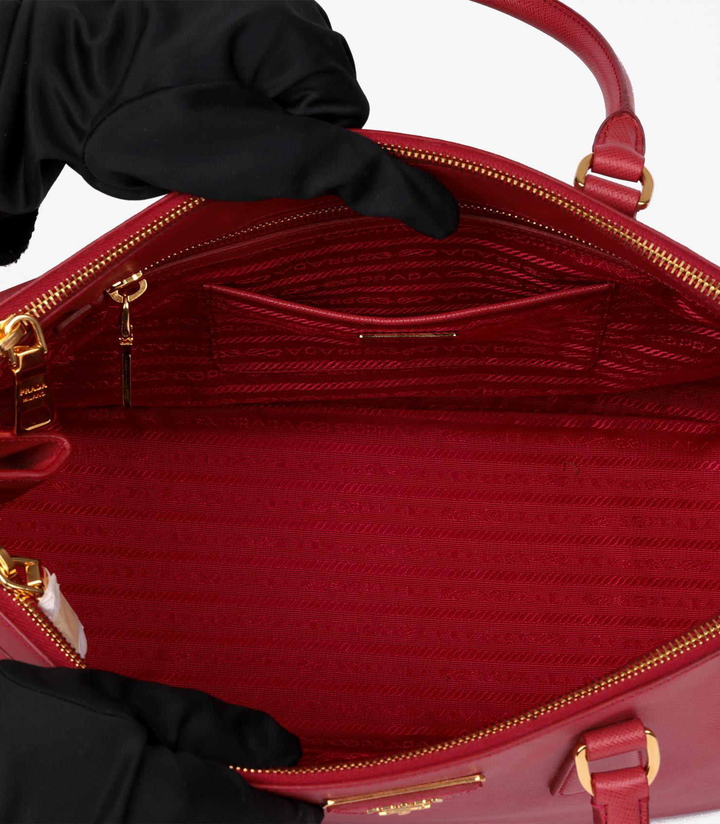 Prada Fuoco Saffiano Lux Leather Large Galleria Tote 4